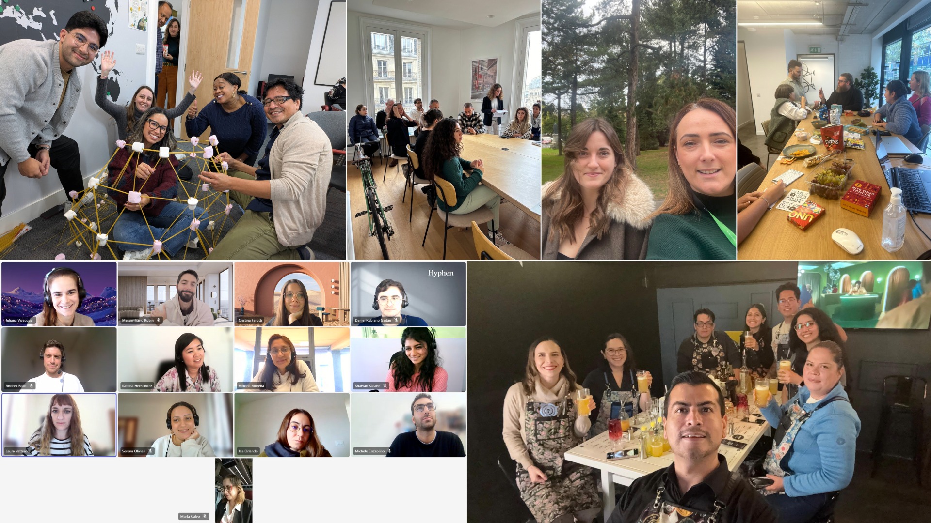 A collage of Hyphen employees enjoying various activities for Fostering a culture of care and connection: Hyphen marks World Mental Health Day 2025